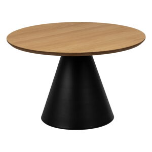 Čierny/v prírodnej farbe okrúhly konferenčný stolík s doskou v dubovom dekore ø 65 cm Soli – Actona