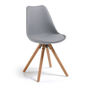 Sivá stolička s bukovými nohami Bonami Essentials Lumos