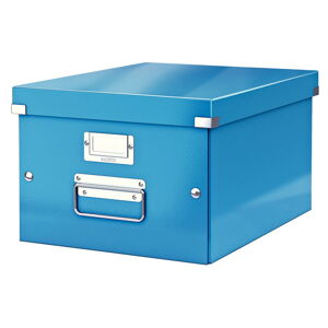 Modrý kartónový úložný box s vekom Click&Store - Leitz