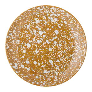 Oranžovo-biely kameninový tanier Bloomingville Carmel, ø 26 cm