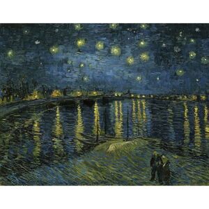 Obraz - 90x70 cm reprodukcia The Starry Night, Vincent van Gogh – Fedkolor
