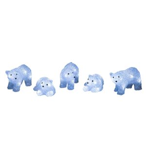 LED svetelné figúrky ľadové medvede, 5 kusov