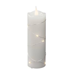 Vosková LED sviečka biela farba teplá biela 15,2cm