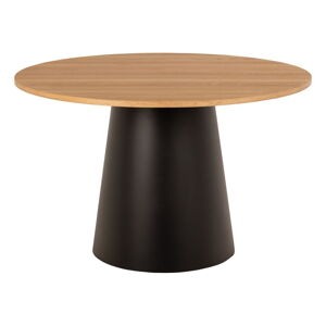 Čierny/v prírodnej farbe okrúhly jedálenský stôl s doskou v dubovom dekore ø 120 cm Soli – Actona