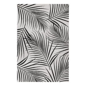 Čierno-sivý vonkajší koberec Ragami Flora, 160 x 230 cm