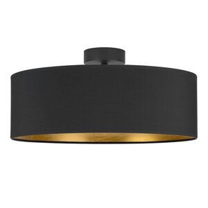 Čierne stropné svietidlo s detailom v zlatej farbe Bulb Attack Tres XL, ⌀ 45 cm