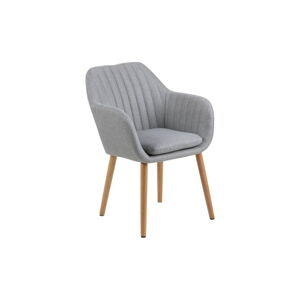 Svetlosivá jedálenská stolička s drevenou podnožou Bonami Essentials Emilia