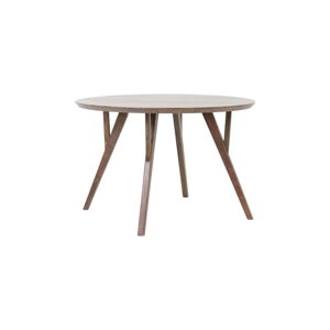 Hnedý okrúhly jedálenský stôl s doskou z akácie ø 120 cm Quenza – Light & Living