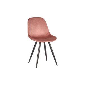 Svetloružové zamatové jedálenské stoličky v súprave 2 ks Capri  – LABEL51