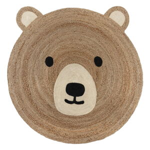 Jutový detský koberec v prírodnej farbe 100x100 cm Bertie Bear – Flair Rugs