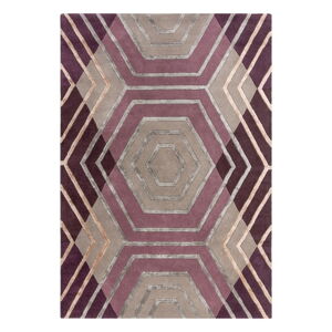 Fialový vlnený koberec Flair Rugs Harlow, 120 x 170 cm