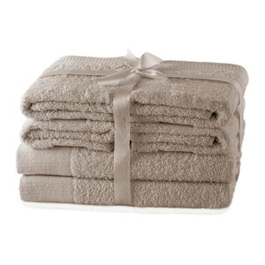 Béžové froté bavlnené uteráky a osušky v súprave 6 ks Amari – AmeliaHome