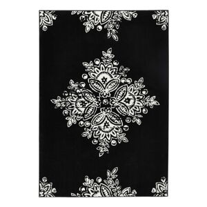 Čierno-biely koberec Hanse Home Gloria Blossom, 80 x 150 cm