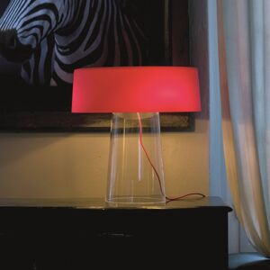 Prandina Glam stolová lampa 48 cm číra/červená