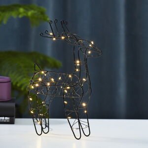 Čierna svetelná dekorácia s vianočným motívom Indy – Star Trading