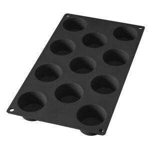 Čierna silikónová forma na 11 mini muffinov Lékué
