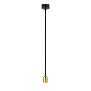 Čierne stropné svietidlo bez tienidla s objímkou v zlatej farbe Bulb Attack Uno