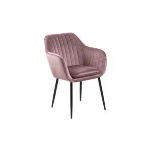 Ružová jedálenská stolička s kovovou podnožou Bonami Essentials Emilia