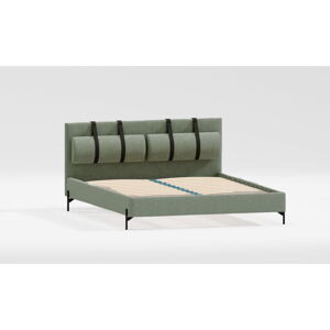Zelená čalúnená dvojlôžková posteľ s roštom 200x200 cm Tulsa – Ropez