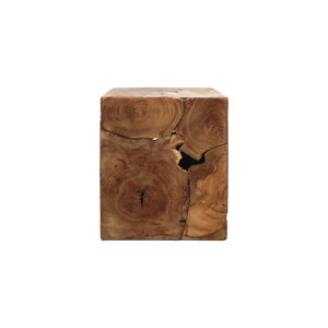 Príručný stolík z teakového dreva HSM collection Cube, 30 × 35 cm