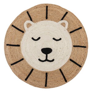 Jutový detský koberec v prírodnej farbe 100x100 cm Leo Lion – Flair Rugs