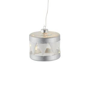 Dekoračný prívesok Elly s LED, Ø 7 cm, striebro