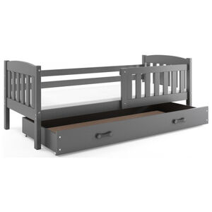 Detská posteľ KUBUS s úložným priestorom 90x200 cm - grafit Sivá