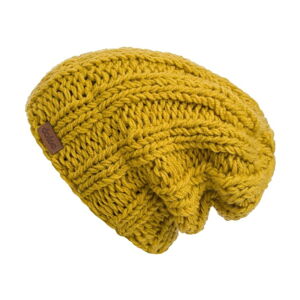 Horčicovožltá ručne pletená čiapka DOKE Mina