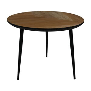 Čierny okrúhly konferenčný stolík z dubového dreva ø 60 cm Fishbone - HSM collection