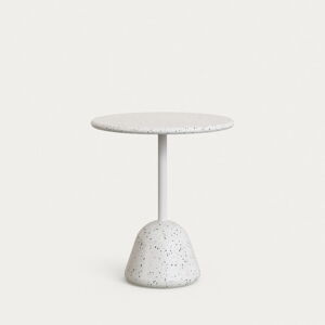 Biely terrazzo okrúhly jedálenský stôl ø 70 cm Saura – Kave Home