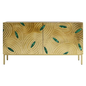 V zlatej farbe nízka komoda z mangového dreva 150x80 cm Saragossa – Kare Design