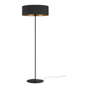 Čierna stojacia lampa s detailom v zlatej farbe Bulb Attack Tres XL, ⌀ 45 cm