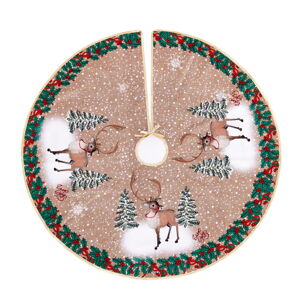Hnedý okrúhly koberec pod vianočný stromček Unimasa, ø 100 cm
