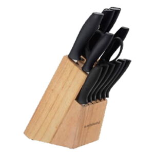 Set 12 nožov, nožníc, brúsky a dreveného bloku Sabichi