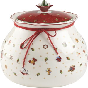 Červeno-biela porcelánová nádoba na potraviny Villeroy & Boch, výška 20,4 cm