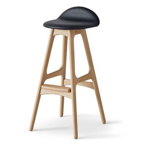 Čierna/v prírodnej farbe kožená otočná barová stolička 86 cm Buck - Hammel Furniture