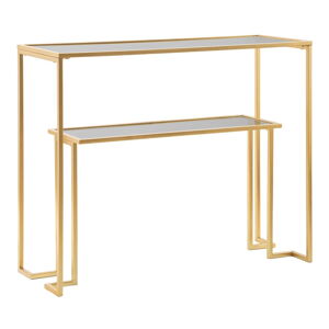 Konzolový stolík so sklenenou doskou v zlatej farbe 35x100 cm Level – Mauro Ferretti