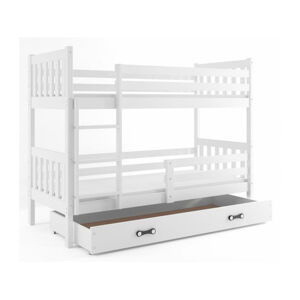 Detská poschodová posteľ CARINO s úložným priestorom 80x160 cm - biela Biela