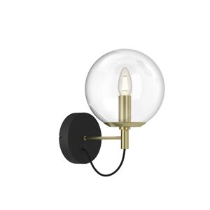 Lucande Sotiana nástenná lampa, sklená guľa/mosadz