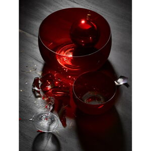 Súprava 6 červených sklenených mís Crystalex Extravagance, ø 21,95 cm