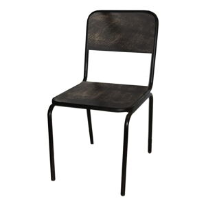 Čierna jedálenská stolička z jedlového dreva Industrial – Antic Line