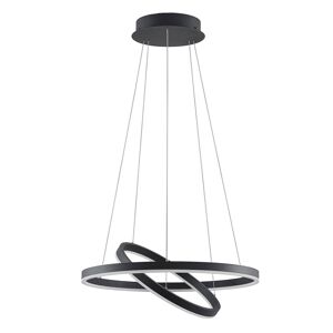 Arcchio Albiona LED závesná lampa, čierna 2 krúžky