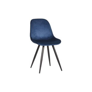 Tmavomodré zamatové jedálenské stoličky v súprave 2 ks Capri  – LABEL51