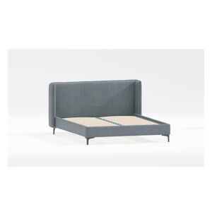 Modrá čalúnená jednolôžková posteľ s roštom 90x200 cm Basti – Ropez