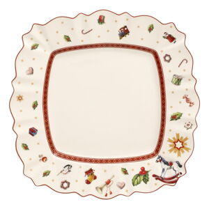 Biely porcelánový tanier s vianočným motívom Villeroy & Boch, 28 x 28 cm