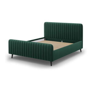 Zelená čalúnená dvojlôžková posteľ s roštom 180x200 cm Lily - Micadoni Home