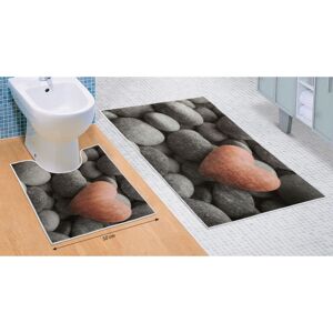 Bellatex Sada kúpeľňových predložiek Tmavé kamene 3D, 60 x 100 cm, 50 x 60 cm