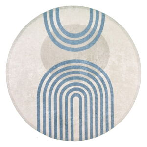 Modrý/sivý okrúhly koberec ø 80 cm - Vitaus
