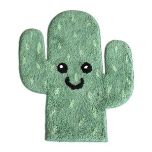 Zelená bavlnená kúpeľňová predložka Mr. Fox Happy Cactus, 55 x 62 cm
