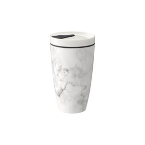 Sivo-biely porcelánový termohrnček Villeroy & Boch Like To Go, 350 ml